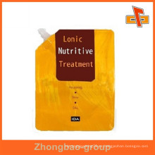 Guangzhou bolsas de embalaje material laminado de pie bolsa de plástico de embalaje con bico para el embalaje líquido